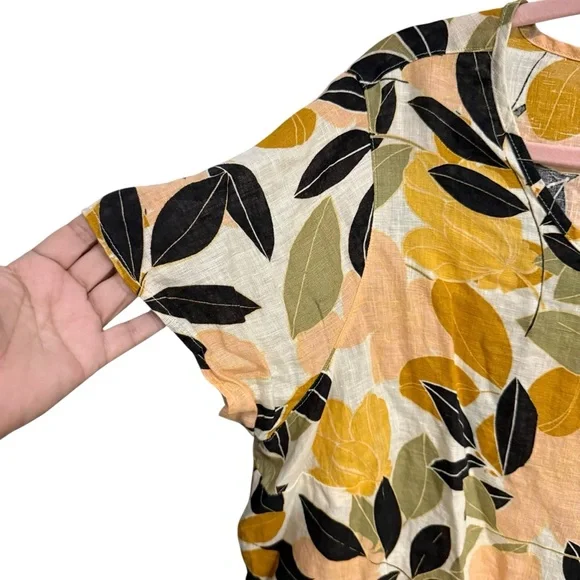 Rachel Zoe Women's S/S 100% Linen Floral Shirt Top sz 1X - Picture 5 of 10